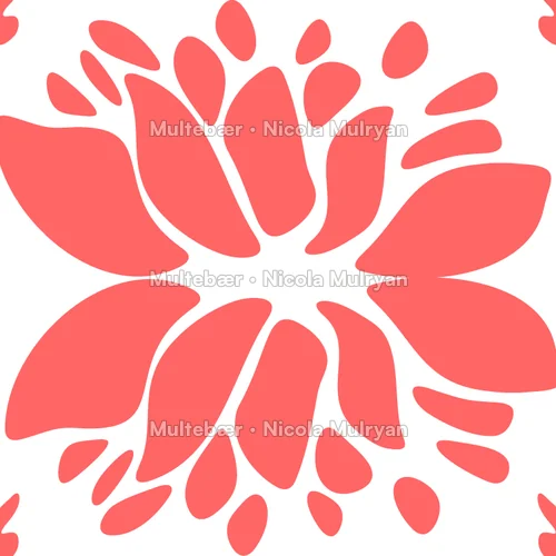 Ornamental Botanical Coral Collection – mønsterdesign av Nicola Mulryan, Multebær