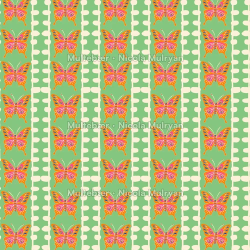 Art Deco Deer & Nature Collection – mønsterdesign av Nicola Mulryan, Multebær