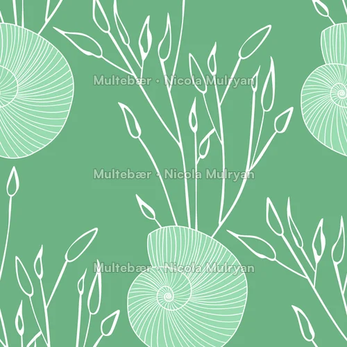 Ocean Garden -Shells – mønsterdesign av Nicola Mulryan, Multebær