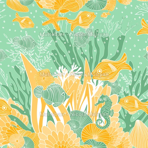 Ocean Garden - Collection – mønsterdesign av Nicola Mulryan, Multebær