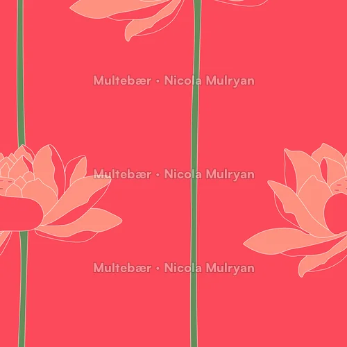 Lotus Garden – mønsterdesign av Nicola Mulryan, Multebær