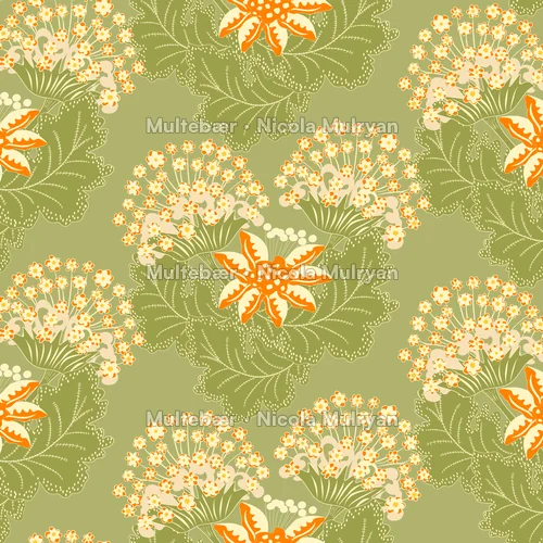 Victorian Flowers Leaves03ai – mønsterdesign av Nicola Mulryan, Multebær