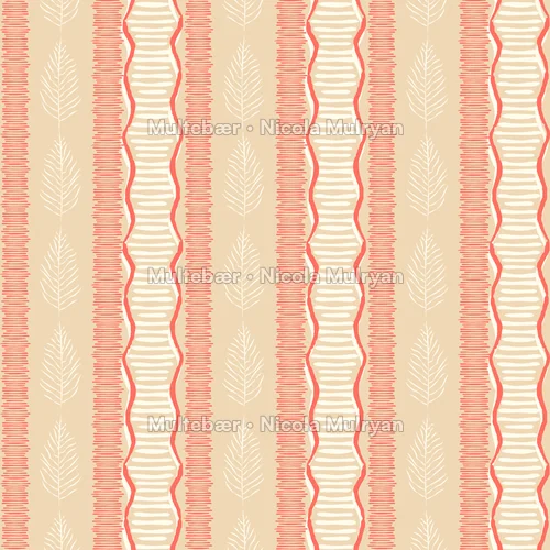 Parisian Vintage Flora Collection Beige – mønsterdesign av Nicola Mulryan, Multebær