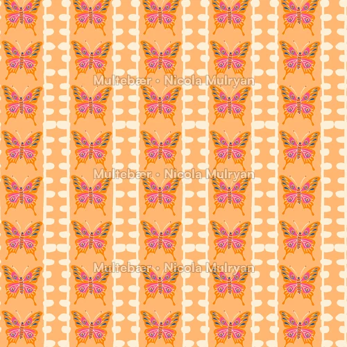 Art Deco Deer & Nature Collection – mønsterdesign av Nicola Mulryan, Multebær