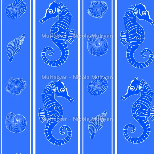Ocean Garden - Sea Horse – mønsterdesign av Nicola Mulryan, Multebær
