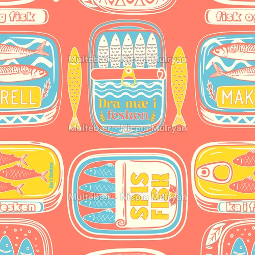 Ka i fesken collection – mønsterdesign av Nicola Mulryan, Multebær