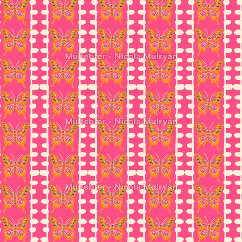 Art Deco Deer & Nature Collection 100% – mønsterdesign av Nicola Mulryan, Multebær