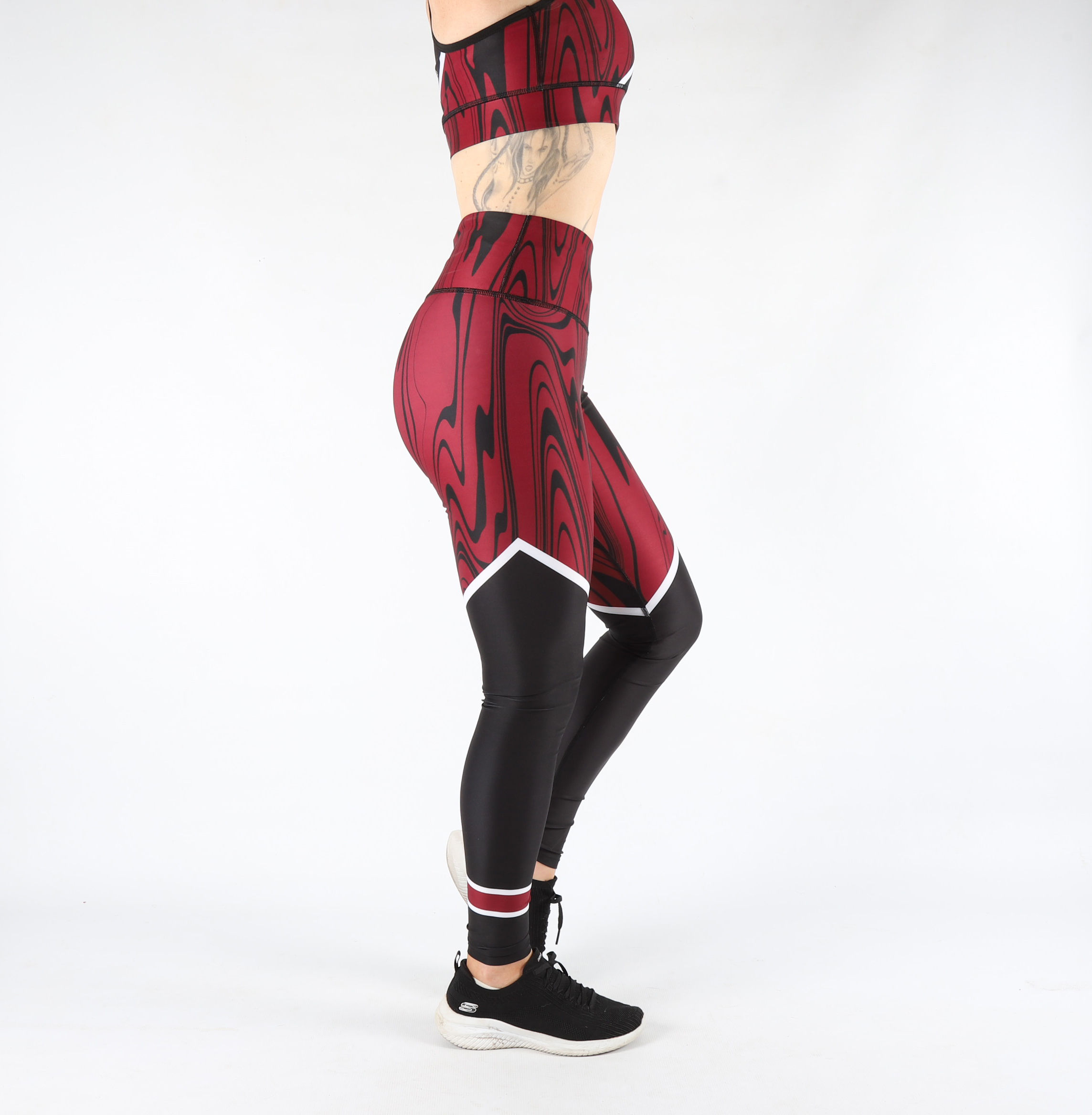 Oil Spill Fitness Legging - Deep Red