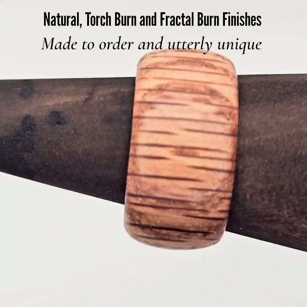 Thumbnail: Oak Wood Ring – Fractal Burn Non-Metal Wedding Band