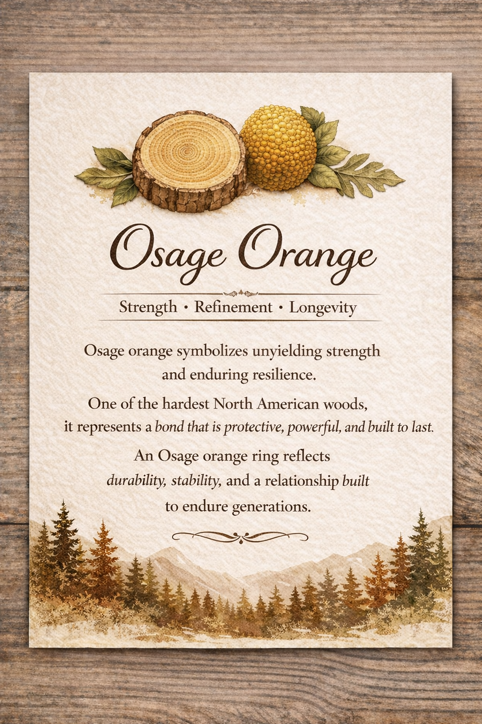 Thumbnail: Osage Orange Wood Rings - Natural and Fractal Burn Finish - Size 5.5