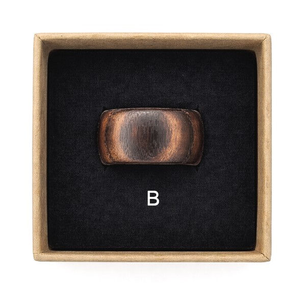 Thumbnail: Walnut Wood Rings - Natural, Torch Burn and Fractal Burn | Size 5.25