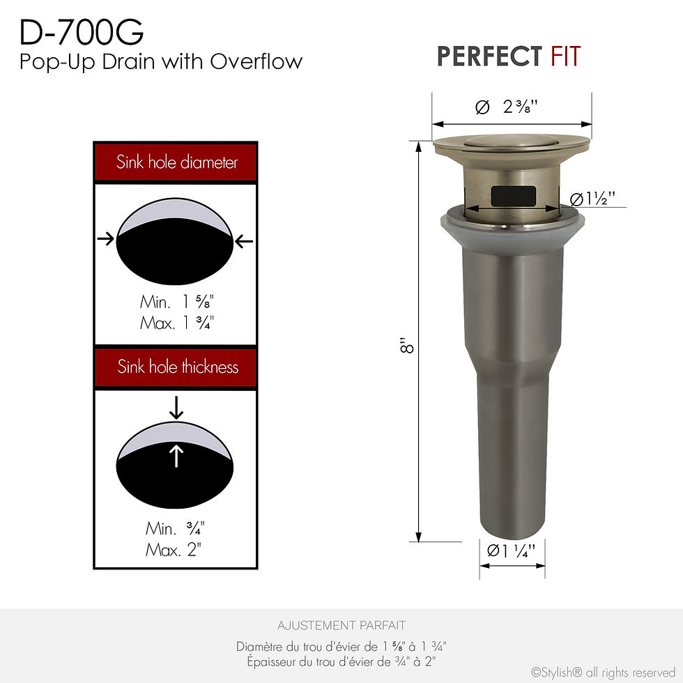 Miniature : STYLISH Bathroom Faucet + Pop-up Drain - Brushed Gold Finish