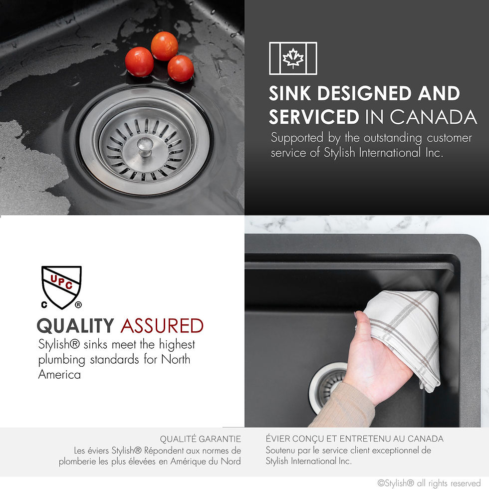 Thumbnail: STYLISH 32'' CANMORE S-832WN Black Composite Granite Kitchen Sink