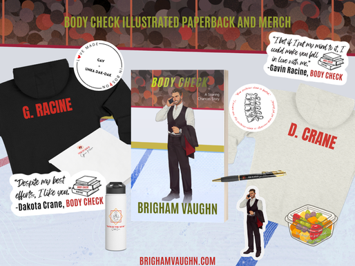 BODY CHECK ILLUSTRATED PAPERBACK AND MERCH Stickers with quotes, hoodies, mugs, pencil pouches and more brighamvaughn.com