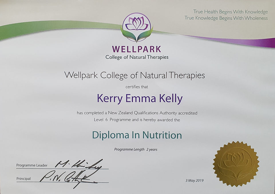Wellpark College Qualification Certificate