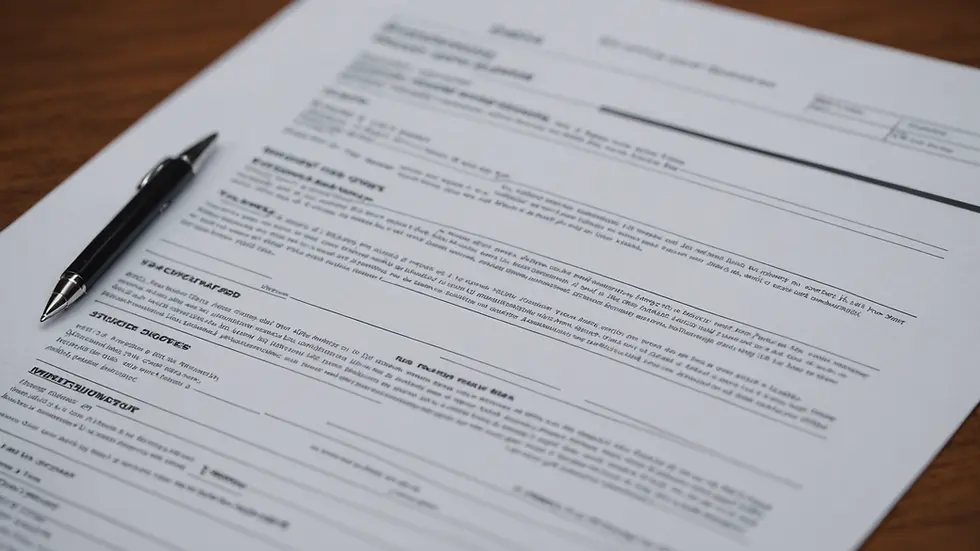 Close-up view of a business closing paperwork