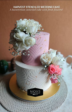 Harvest Stenciled Wedding Cake