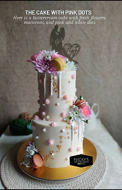 Wedding Pink Dots Cake