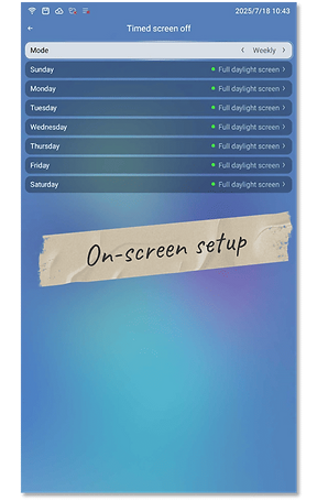 Setting page on digital signage