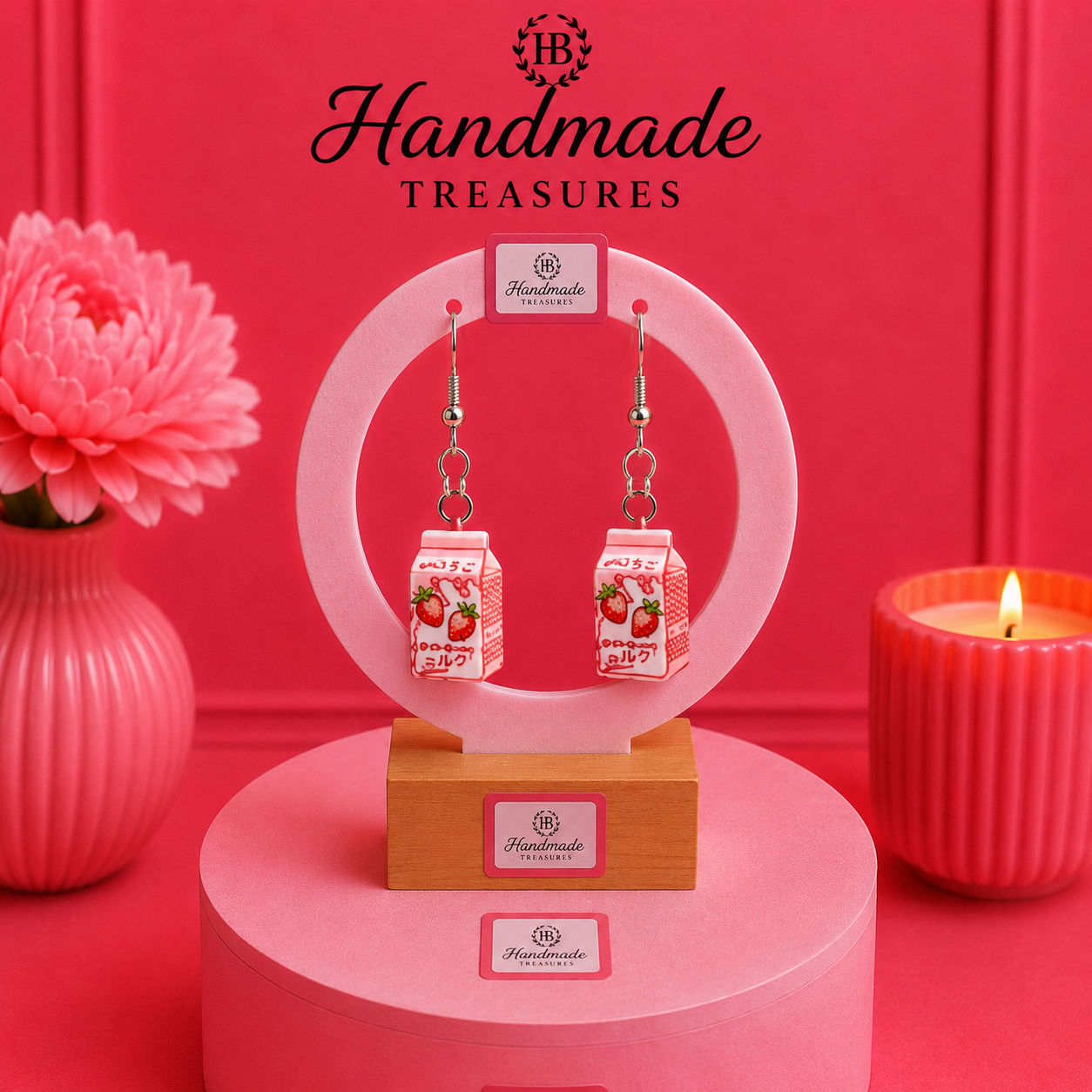 Strawberry Milk Carton Earrings