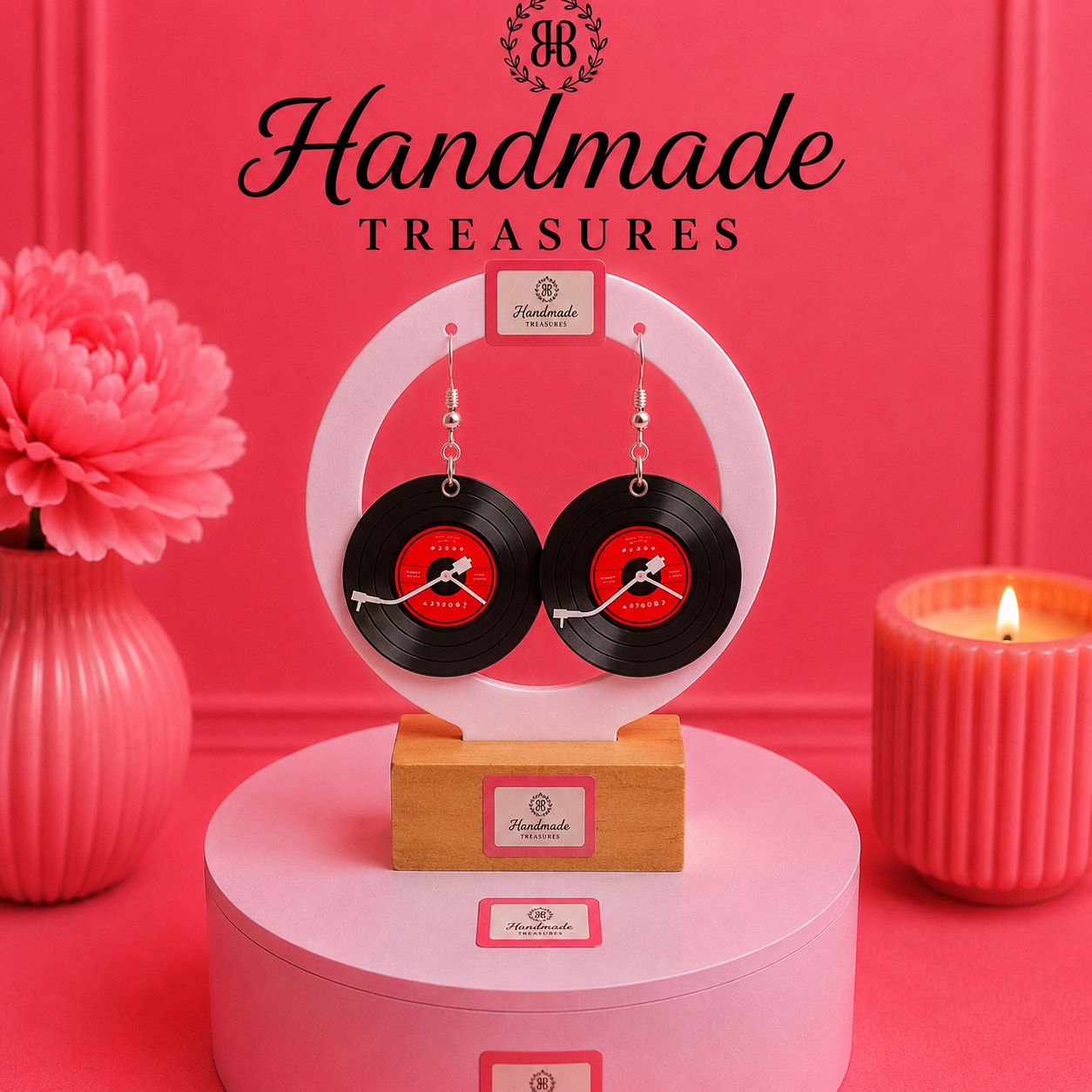 Realistic Vinyl Record Earrings