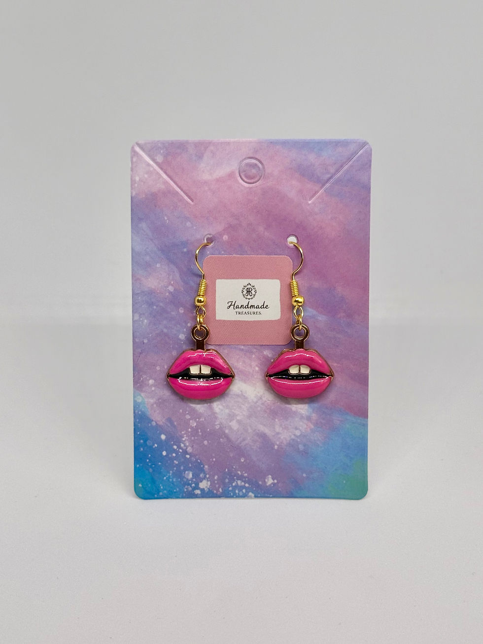 Thumbnail: Mini Glam Hot Pink Lips Earrings