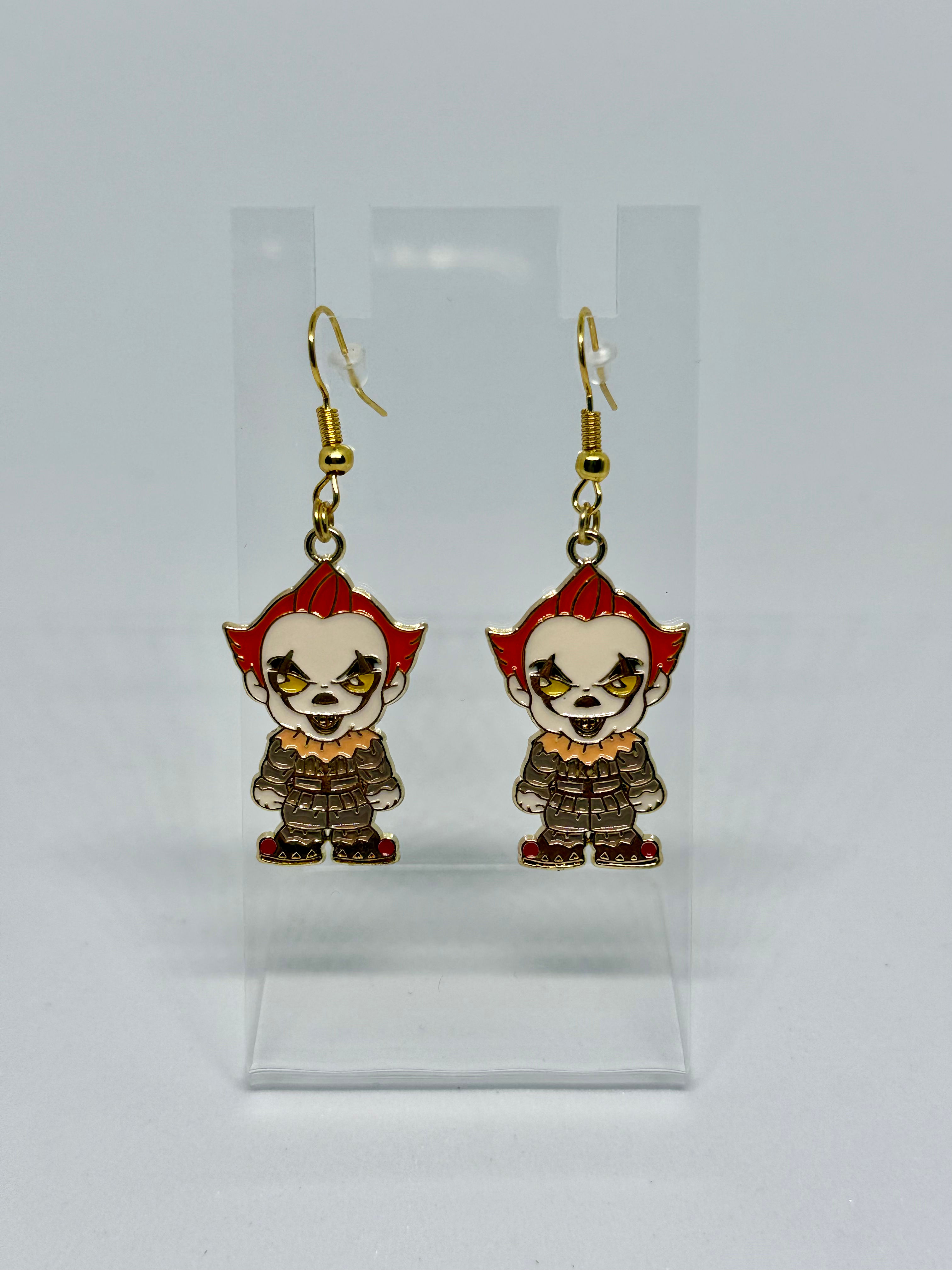 Pennywise Inspired Horror Earrings | Creepy Cute Clown Dangle Earrings