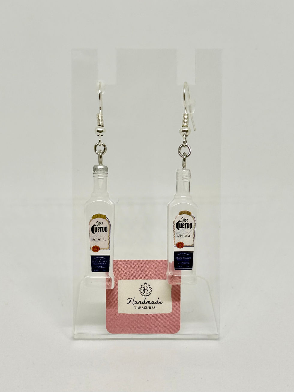 Thumbnail: Tequila Bottle Earrings Set, Gold & Silver Tequila Dangle Earrings, Alcohol