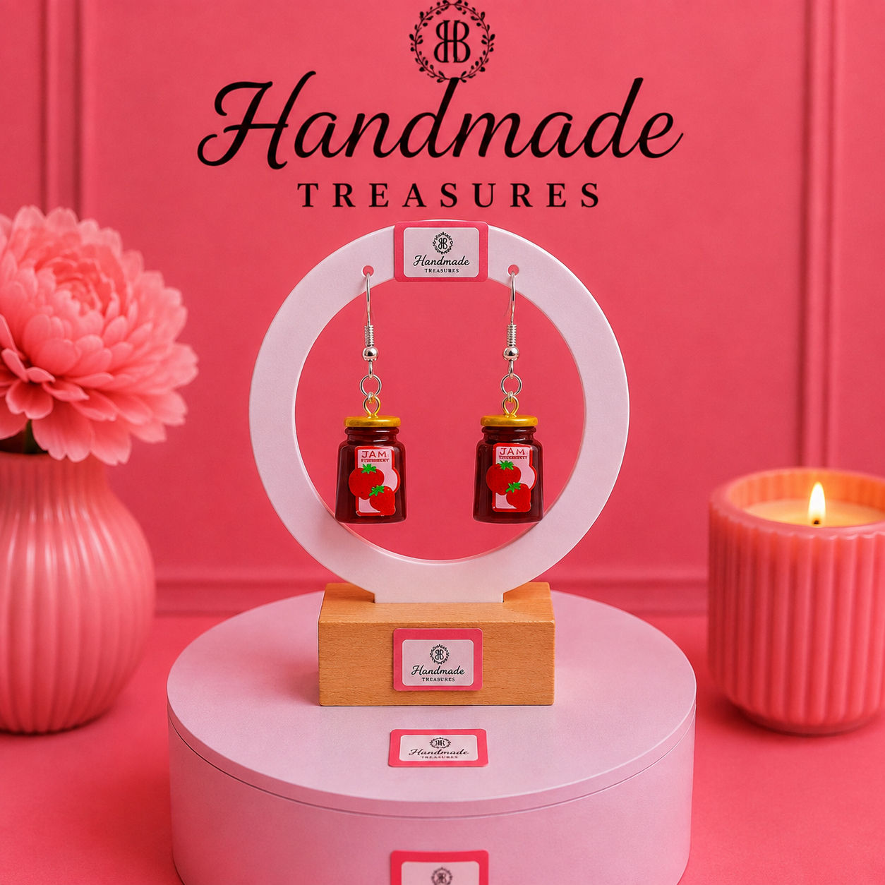 Strawberry Jam Jar Earrings