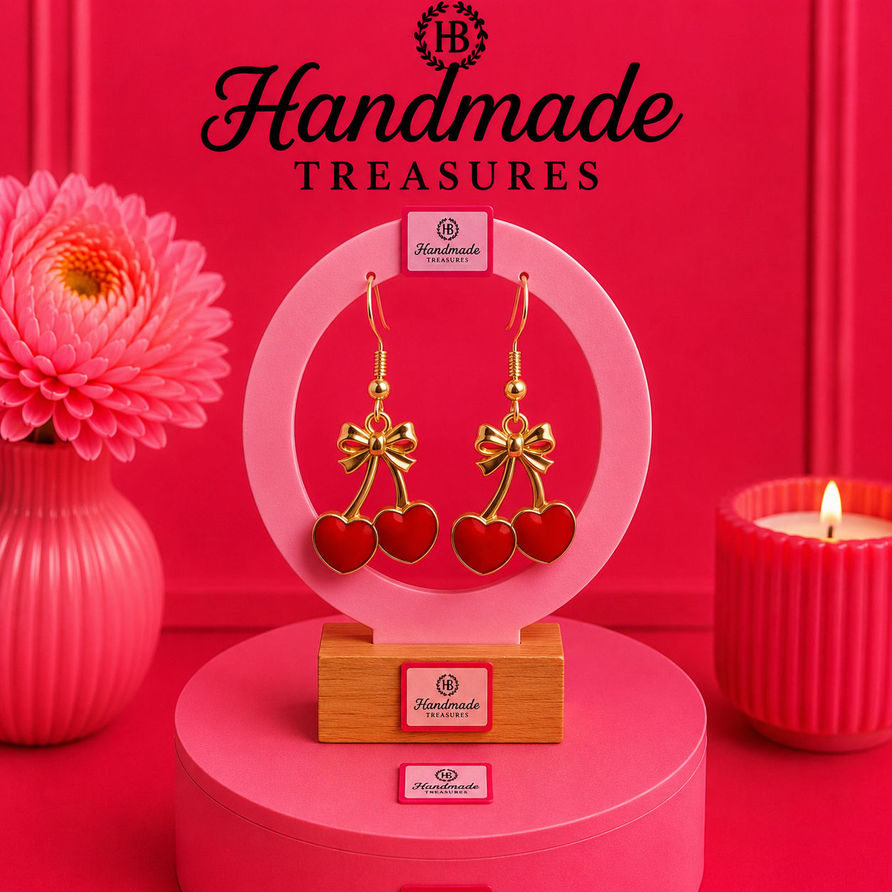 Gold Cherry Earrings