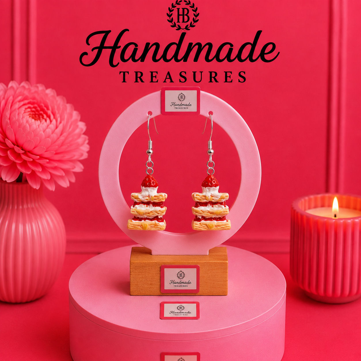 Victoria Sponge Cake Earrings