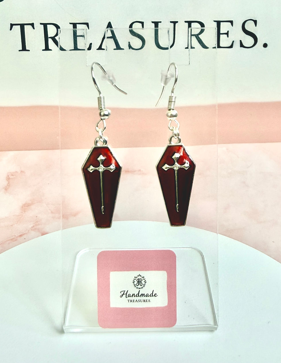 Thumbnail: Mini Gothic Vampire Coffin Earrings
