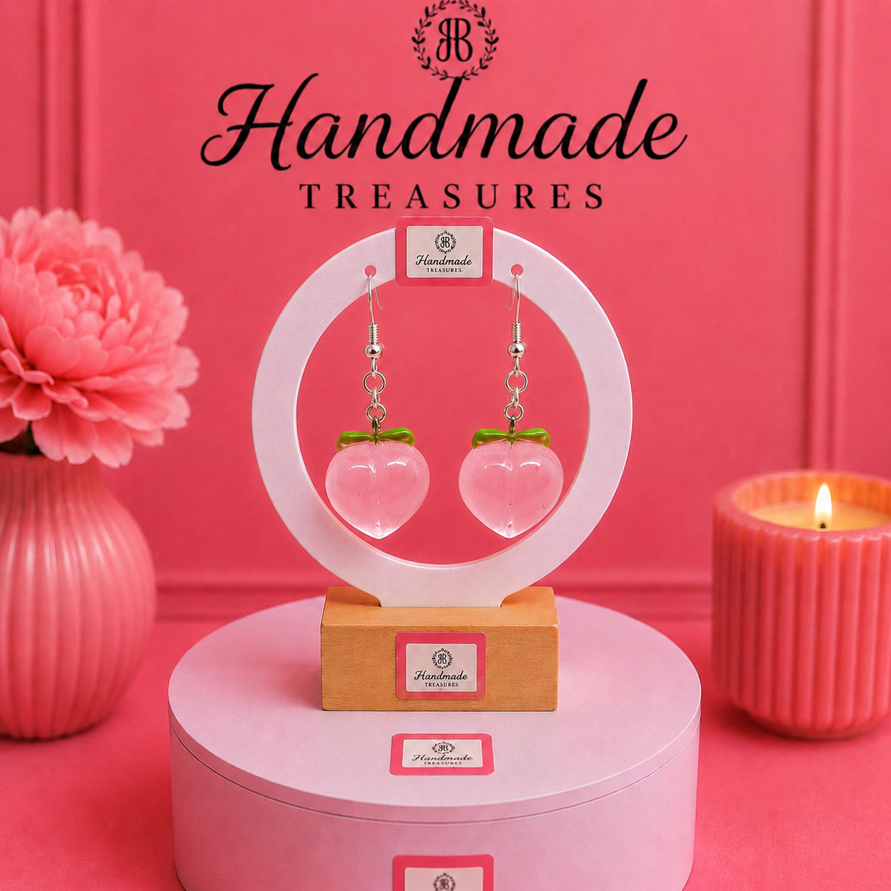 Transparent Peach Earrings