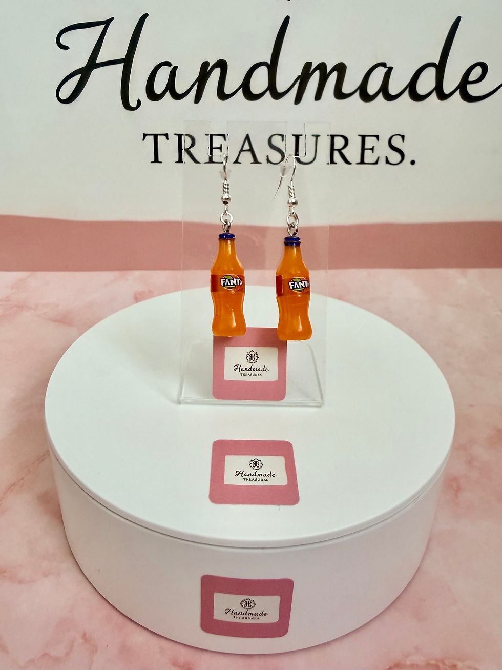 Thumbnail: Mini Fanta Orange Bottle Earrings, Mini Soda Bottle Earrings, Fizzy Orange 