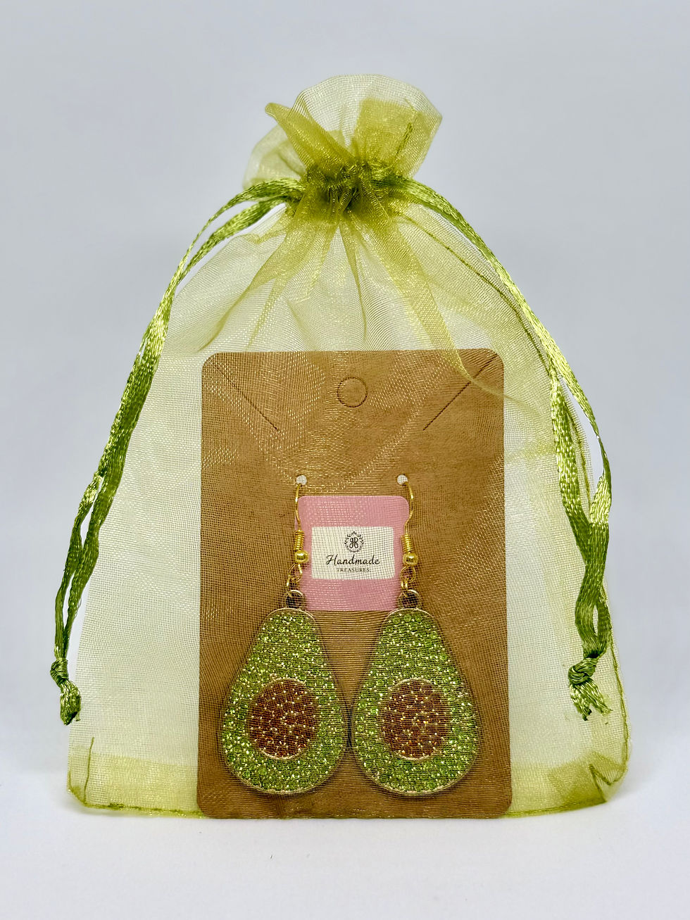Thumbnail: Rhinestone Avocado Earrings, Sparkly Fruit Dangle Earrings, Kawaii Jewellery