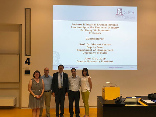 Dr. Trummer: Top Executive Guest Speech with University of Malta at Campus Westend, June 17th, 2019