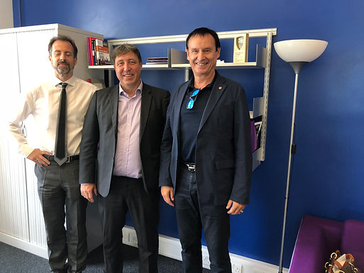 Dr. Trummer visits The City, University of London on Campus in London, July 2018