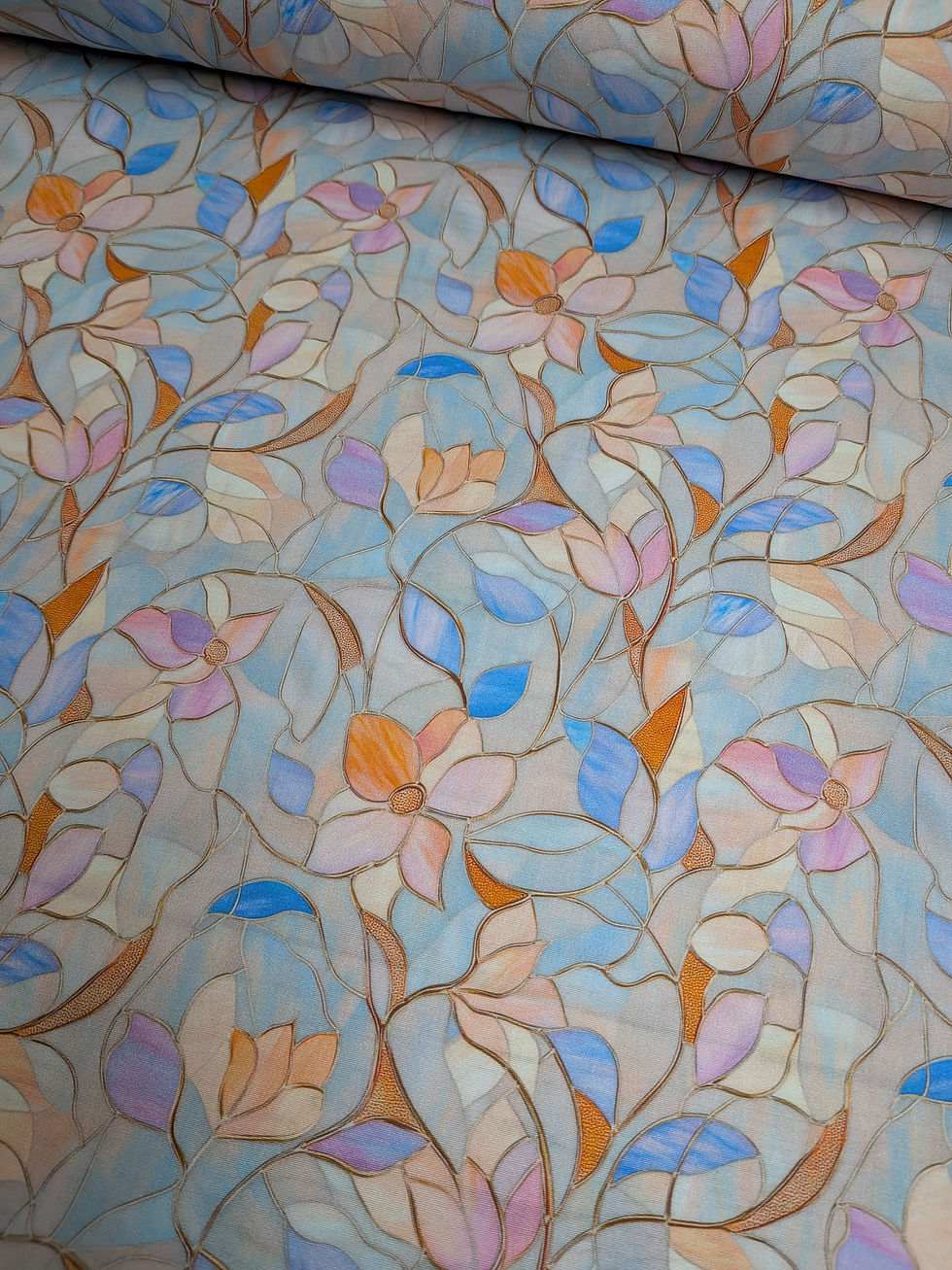 Thumbnail: Rose and Hubble Pastel Flowers 100% Cotton Poplin Fabric