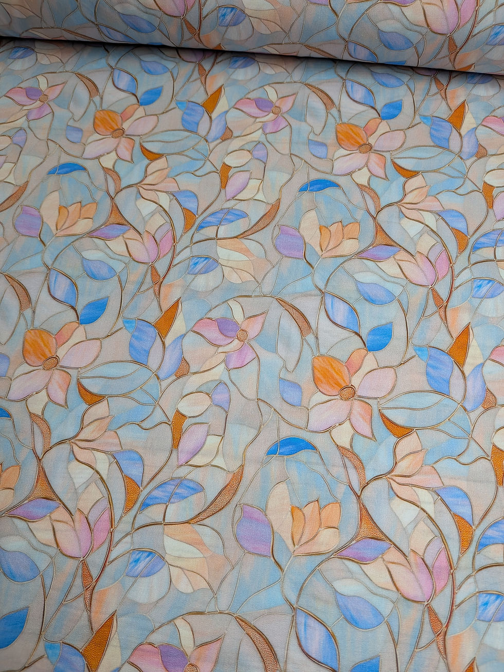 Thumbnail: Rose and Hubble Pastel Flowers 100% Cotton Poplin Fabric