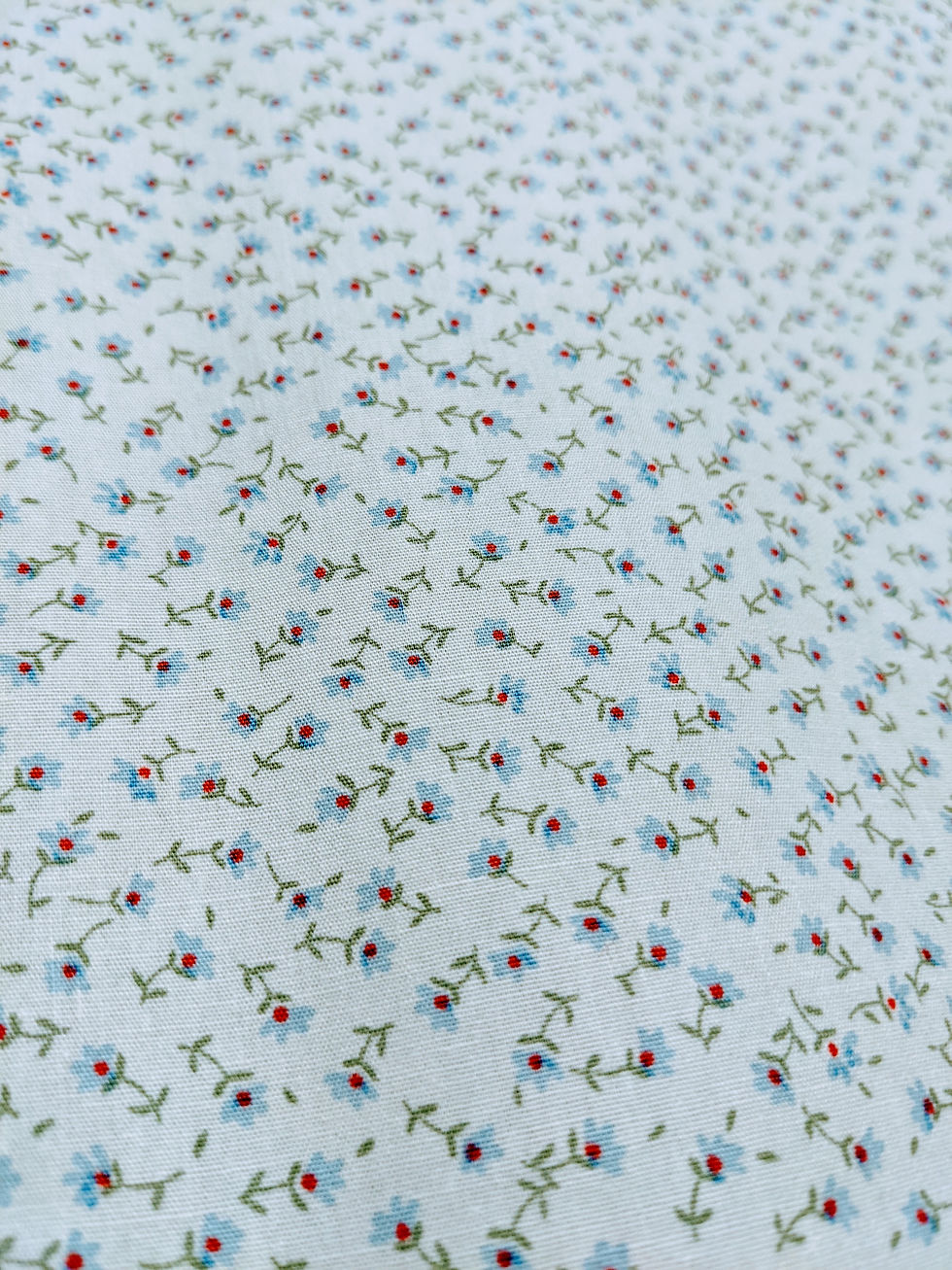 Thumbnail: 100% Cotton Poplin Fabric with ditsy blue flower pattern