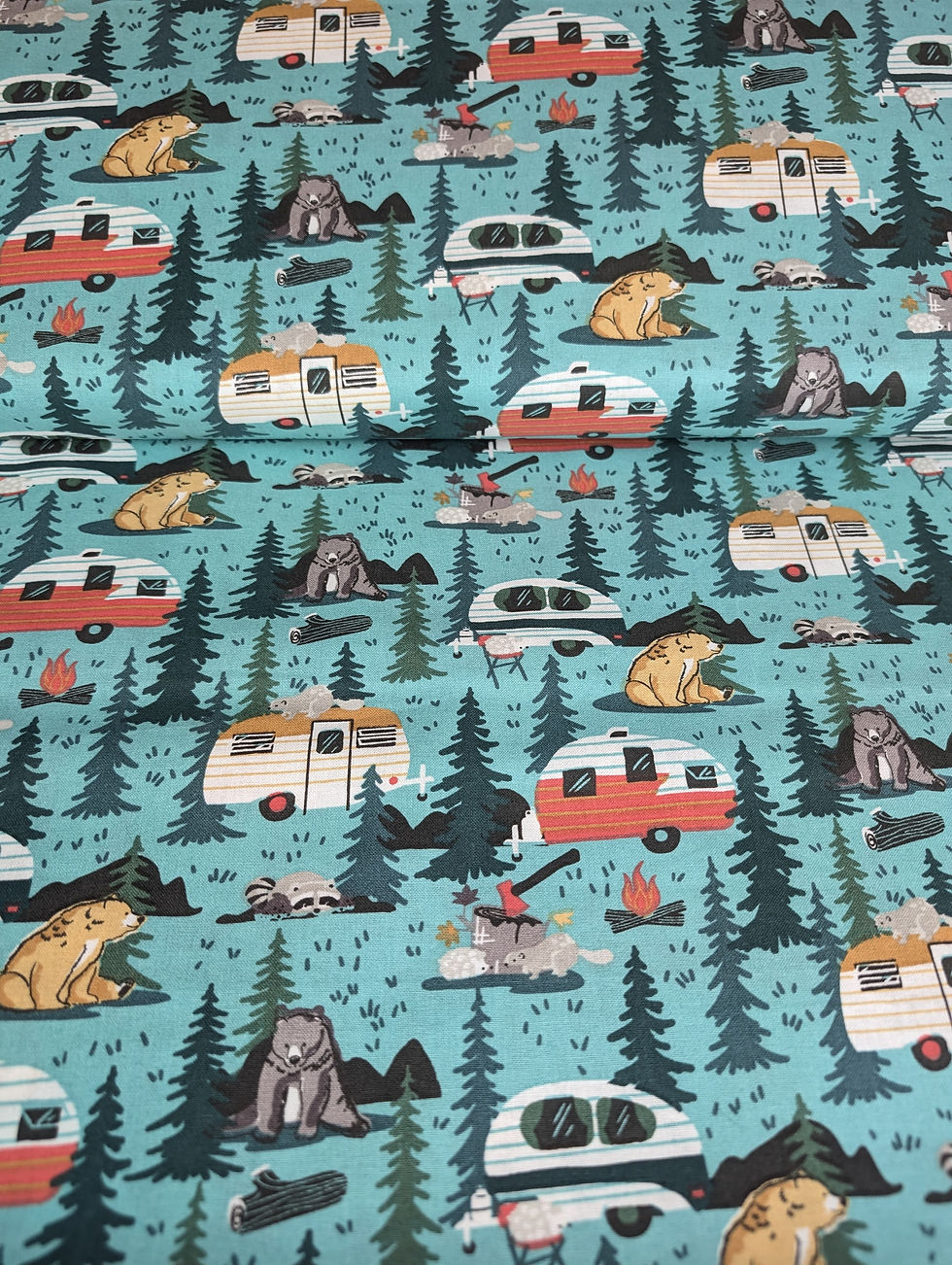 Thumbnail: Camping Friends from The Craft Cotton Company 100% Cotton Fabric 