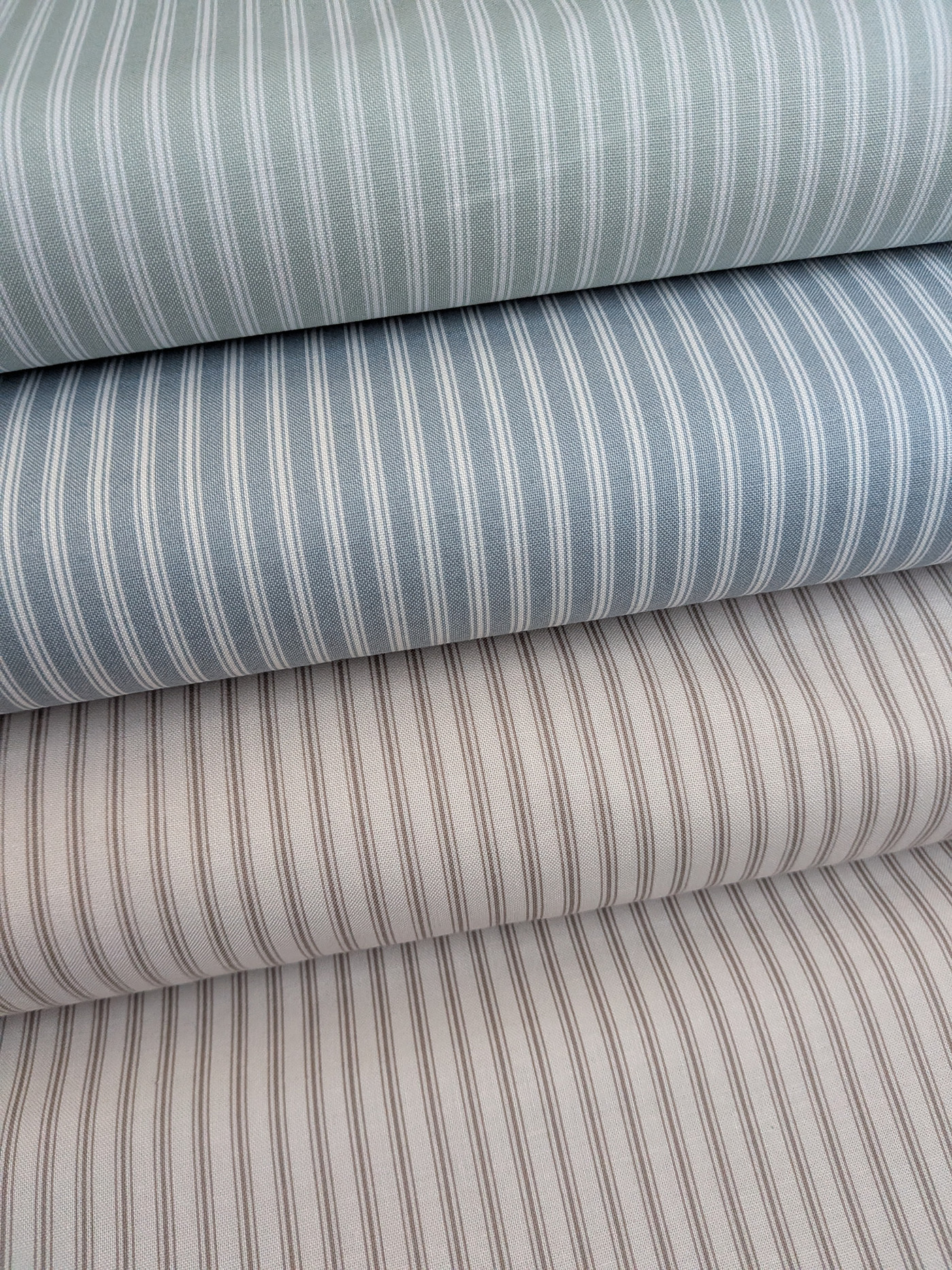 Nest Ticking Stripe 100% Cotton Fabric with a classic subtle stripe pattern.