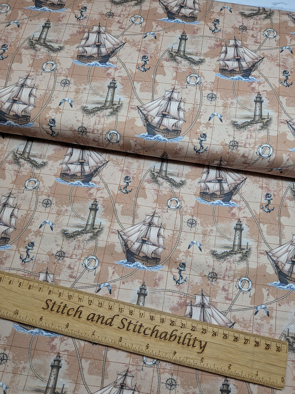 Thumbnail: Sail Across the Sea by Make + Believe 100% Cotton Fabric