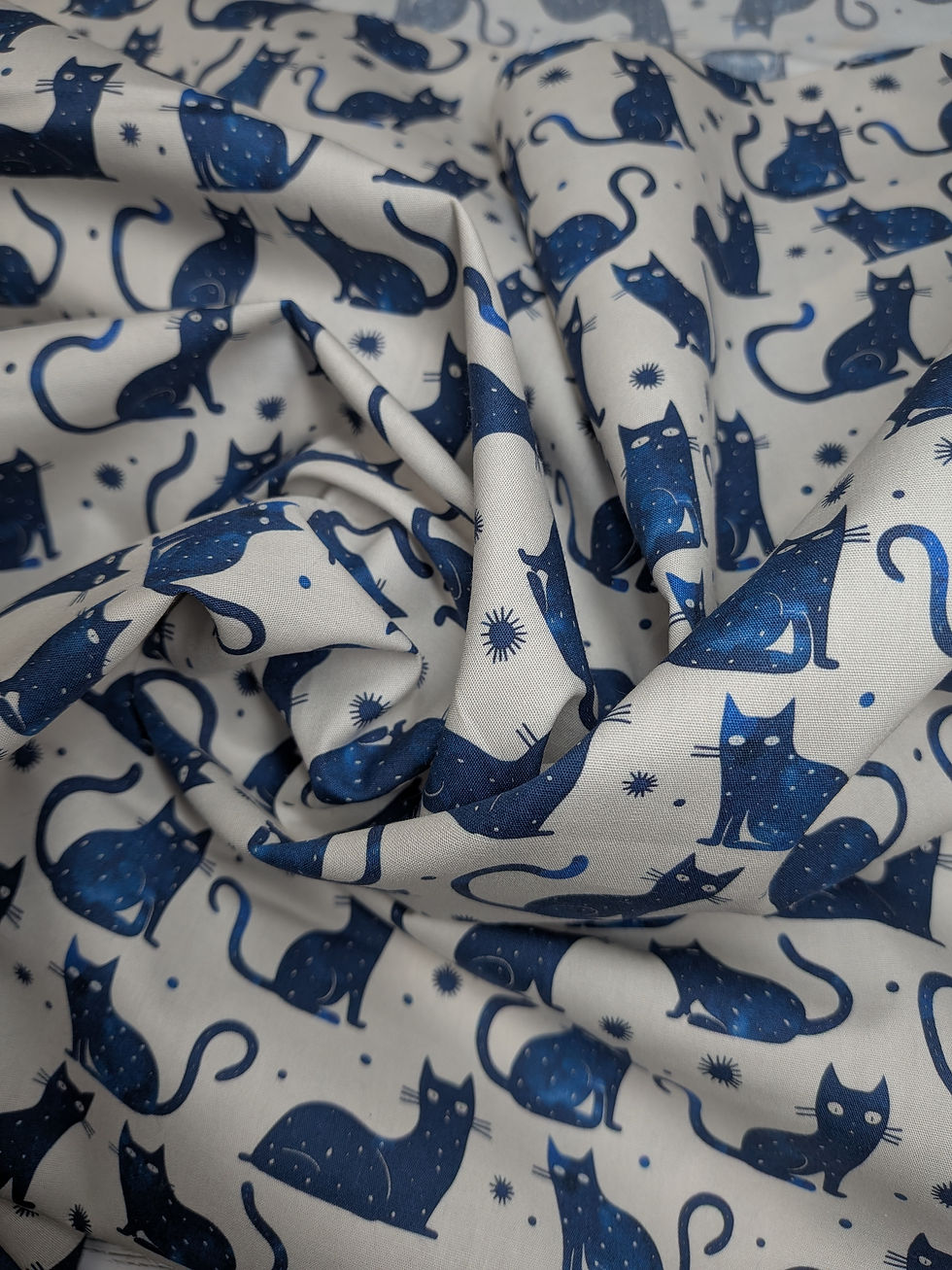 Thumbnail: Rose and Hubble Cats 100% Cotton Poplin Fabric