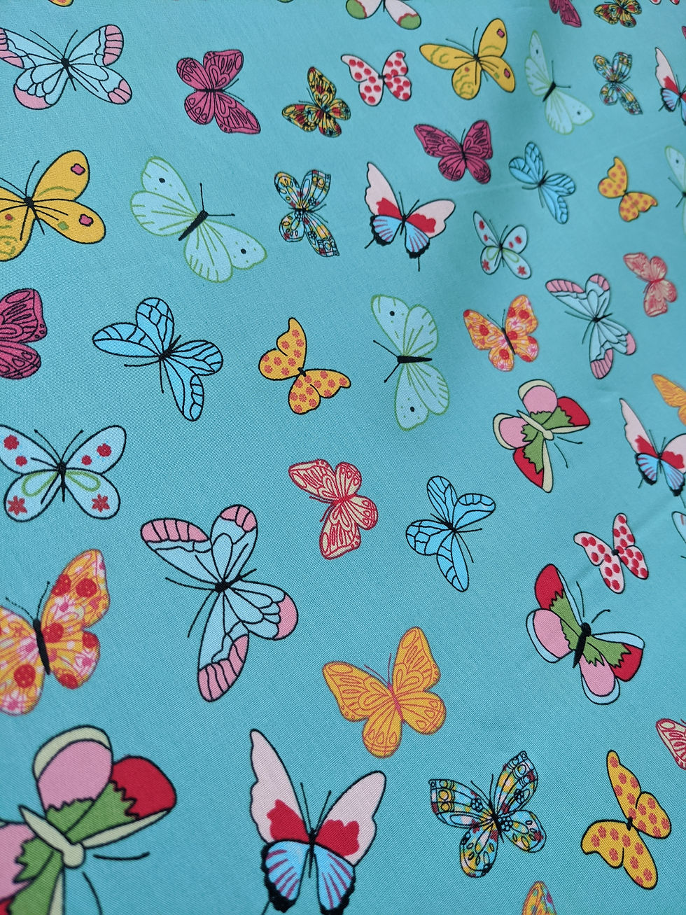 Thumbnail: Rose and Hubble Colourful Butterfly Cotton Poplin