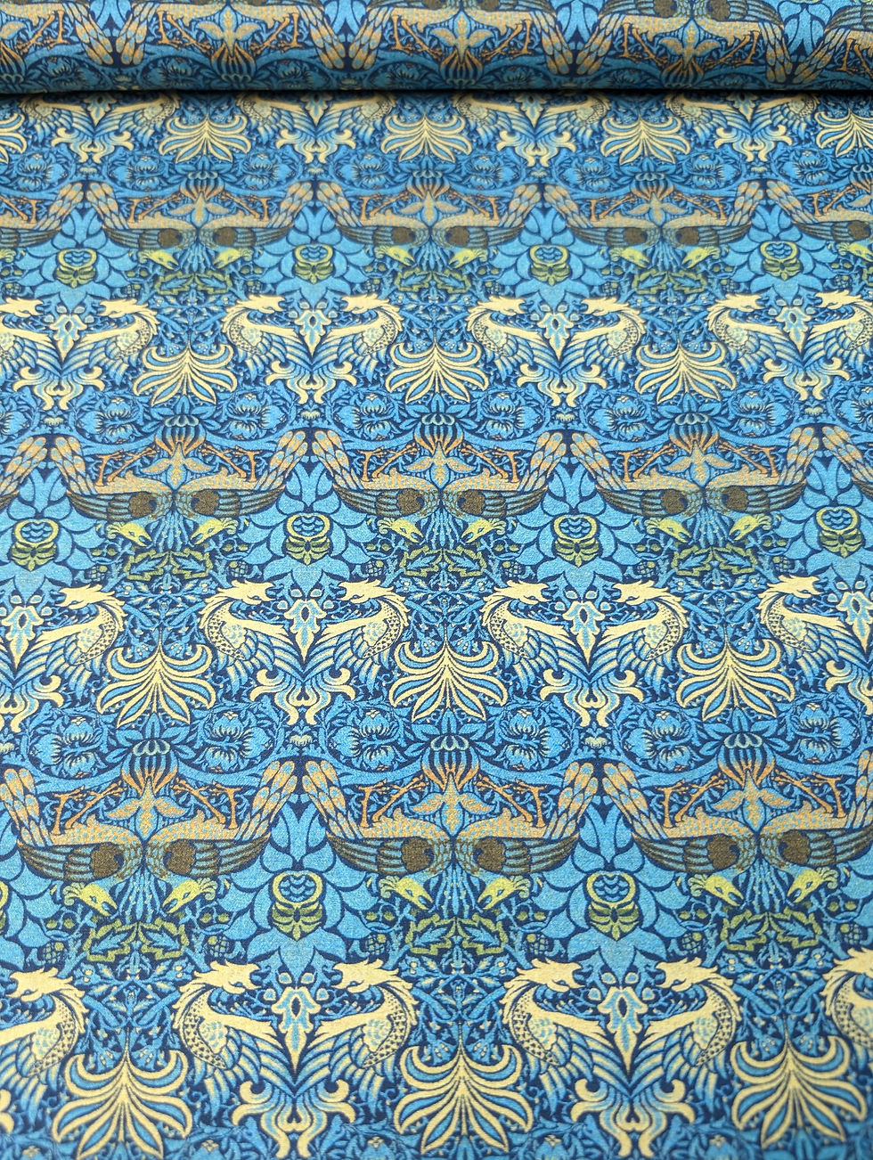 Thumbnail: Peacock and Dragon 100% Cotton