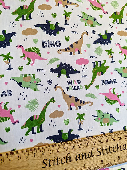 Rose and Hubble Dino 100% Cotton Poplin
