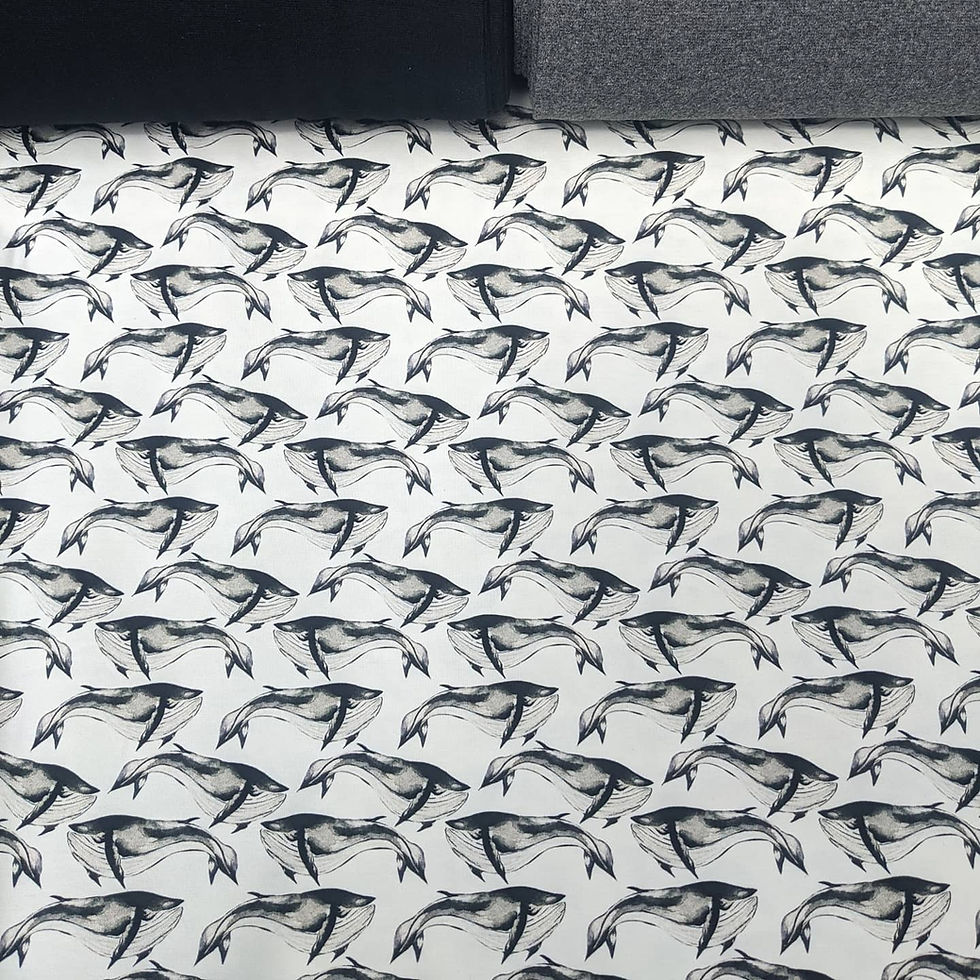 Thumbnail: Whale Cotton Jersey Fabric 