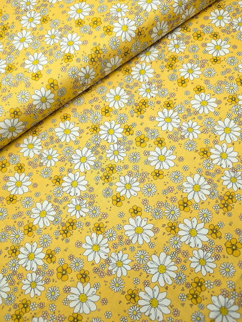 Thumbnail: The Rainbow Garden 100% Cotton Fabric -Yellow