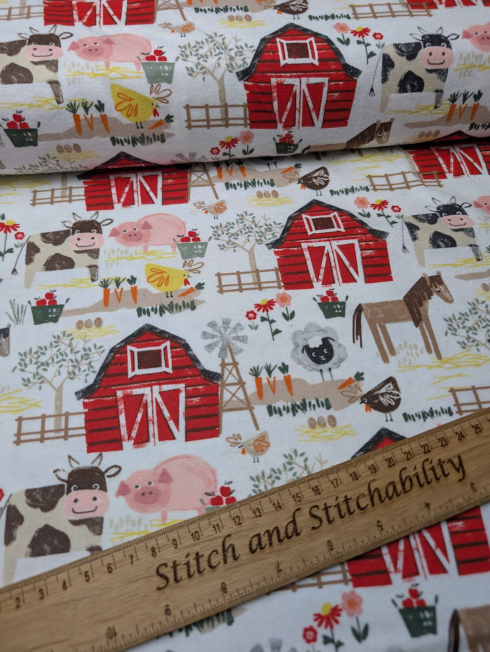 Thumbnail: Little Foot Farm 100% Cotton Flannel, Brushed Cotton